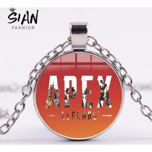 SIAN Hot Apex legends Necklace Game Logo Action Figures 3D Printing Glass Cabochon Round Toy Pendant Necklace Souvenir Wholesale