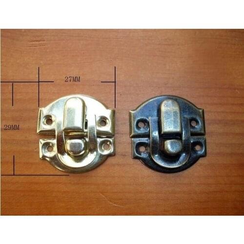 Free shipping 100pcs/lot Box accessories gold buckle metal buckle wooden buckle wine buckle small fastener 27 * 29