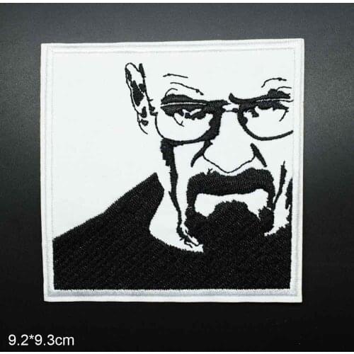 Big Size Walt White Iron On Heisenberg Breaking Bad Embroidered Clothes Patches For Clothing Stickers Garment Wholesale