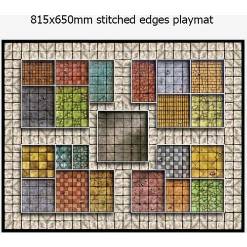 Custom Big Playmat Tablemat HeroQuest 815x650 with Stitched Edges (Locked Edges Big Mousepad) Natural Rubber Board Games Pad