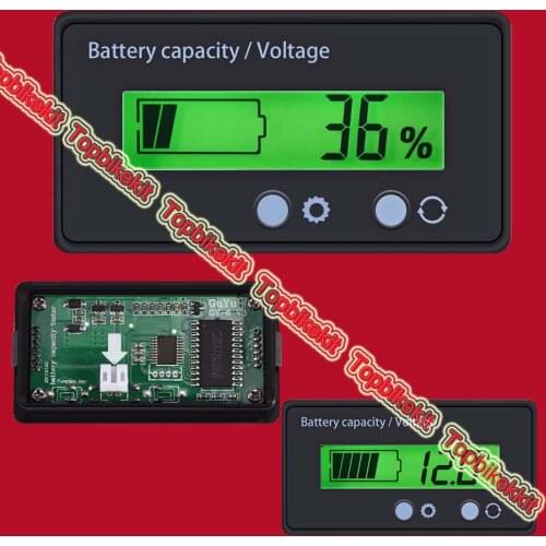 Ebike display Green Backlit LCD Display Battery Capacity Voltage Meter Test Voltmeter Monitor ebike accessories