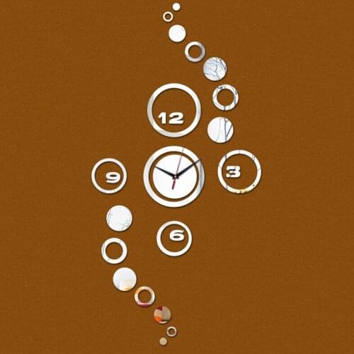 Hot sale wall stickers home decoration living room clocks modern furniture clock acrylic mirror sticker pattern free shhipping