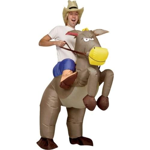 Holiday Carnival Adult Inflatable Costume Cowboy Blow Up Suit Kids Funny Party Dress Xmas Animal Christmas Cosplay Costume