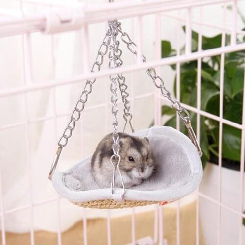 Small Pet Hammock Hamster Cage House Mini Cage Hanging Bird Nest Bed House Round Hammock For Rodent Hamsters Parrots