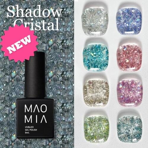 MAOMIA Shadow Cristal Glitter Gel Polish 12 Colors Soak Off UV/LED 9ML Professional Salon Nail Paint Semi Permanent Manicure