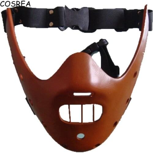 The Silence of the Lambs Hannibal Lecter Cosplay Mask Horror Demon Murderer Resin Masks Halloween Realistic Adult Party Props