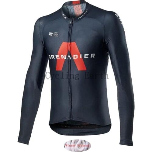 INEOS 2020 Men Cycling Jackets Winter Thermal Fleece Jerseys Riding Cycling Warm Moutain Bike Clothing Bicycle Clothes