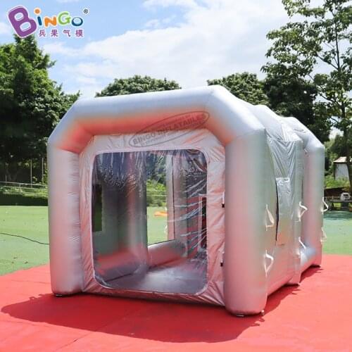 Custom Made 3.6x2.9x2.5 Meters Silver Inflatable Paint Spray Booth for Sale Toy Tents BG-T0312