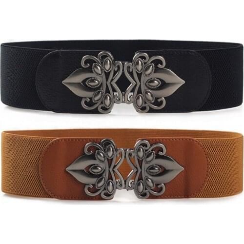 New Fashion Korean Style Buckle Elastic Wide Belt Wide Cummerbund Strap Belt Waist Female Women Accessories