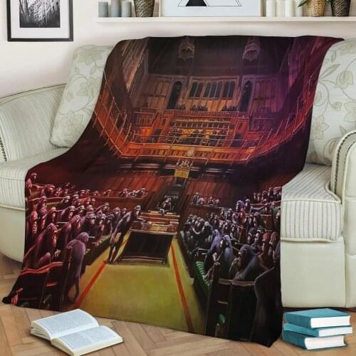 Banksy Devolved Parliament Flannel Throw Blanket 3D Printed Keep Warm Sofa Child Blanket Home Decor Textiles Dream Family Gift
