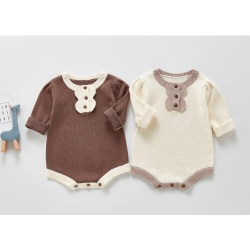 Newborn Baby Romper Jumpsuit Knitted Baby Clothes Cotton Infant Boys Clothes Onesie Infant Girls Romper Toddler Playsuit 0-2Y