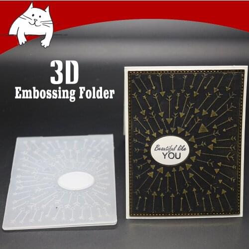 Arrow pattern 3D Plastic Embossing Folder For Card Making Scrapbooking Paper DIY Craft Decoration Supplies