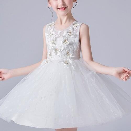 Girls Dress For Kids Elegant Dress Wedding Party Clothing Frock Flower Butterfly Gown Princess Summer Girls‘ Dress Costumes A07