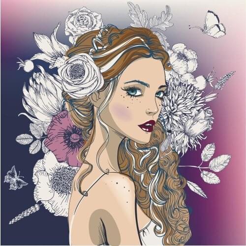 AZSG Pretty Girl And Flower Clear Stamps For DIY Scrapbooking Photo Album Card Making DIY Decoration Supply