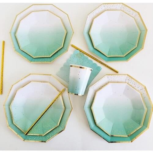 Pink Party Plates Rainbow Gold Dot Dinner Plates/cups/straws/Napkin Dishes Party Birthday Wedding Party Event Tableware Decorate