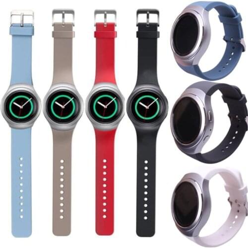Sport Replacement watchband For Samsung Gear S2 R720 watch strap Silicone Solid pure color Straps For SM-R720 smart watch straps