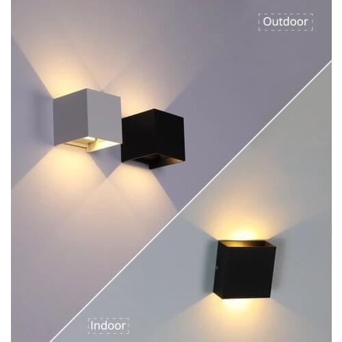 LED Wall Lamp IP65 Waterproof Indoor & Outdoor Aluminum Wall Light Surface Mounted Cube LED Garden Porch Light