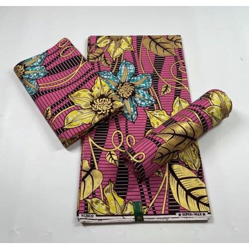 Veritble Wax Original Ankara Gold Brocade Print Fabric 100%Soft Breathable African Sewing Material For Dress By The Yard GW 1802