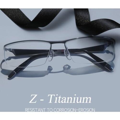 2021 Japanese Brand Eyeglasses Titanium Half-Rim Myopia Glasses Frame Ultralight Mens Reading Prescription Computer Gafas