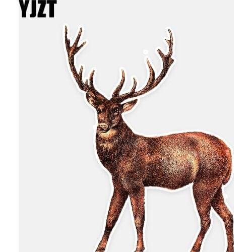 YJZT 11CM*14.7CM Cartoon Colorful Deer Decal PVC Animal Car Sticker Accessories 5-0623
