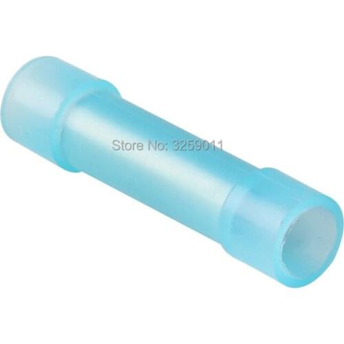 100PCS BNYF2 Long Full Insulating Middle Joint nylon 16-14 AWG 27A Insulated Butt Connector Electrical Wire Terminal block Blue
