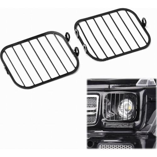 2Pcs Headlight Lampshade Metal Front Lamp Protective Grille Net Cover for 1/10 RC Crawler Car TRX6 G63 TRX4 G500