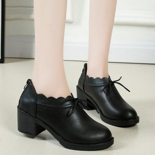 2020 Women pumps Ladies Thick High Heel Shoes Women Ankle Platform Heeled Pumps Brand Female Sexy Stylish Heels Footwears U14-94