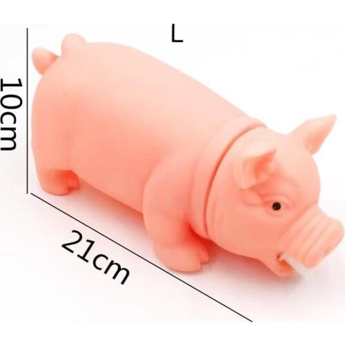 21CM Chew Squeaker Squeaky Play Sound Pig Shriek Simulate Interactive Simulation Model Pig Dog Cat Rubber Pig Toy Accessories