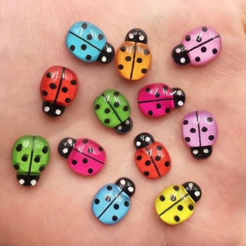 New 50pcs Mix Resin Beautiful Colorful Beetle Flatback Rhinestone Appliques DIY Wedding Scrapbook Ornament Craft SF978
