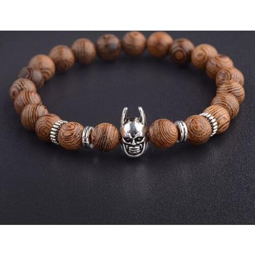 8mm Natural Wood Beads Bracelets Charm Men Gold Color Beads Bracelet Women Prayer Jewelry Yoga