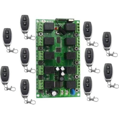 433mhz DC 12V 10ch RF wireless remote control switch learning code lamp
