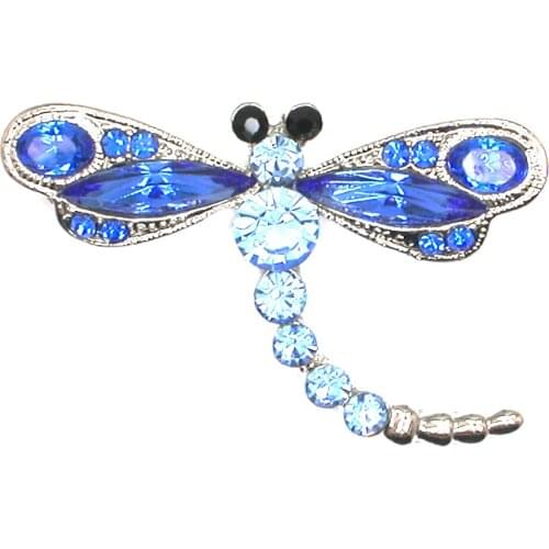 Dragonfly Rhinestone Badge Brooches For Women Men Fashion Jewelry Retro Boutonniere Hijab Pins