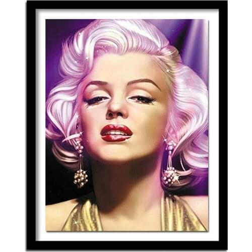 DIY 5D Diamond Full Diamond Painting Cross Stitch Kits round Diamonds Embroidery Home Decoration Marilyn Monroe AS017