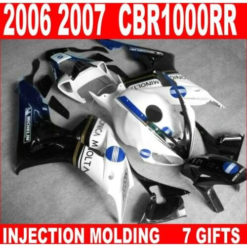 Factory outlet for 2006 2007 HONDA CBR1000RR brand new white black blue fairings 06 07 cbr 1000 rr motobike fairing KHB86
