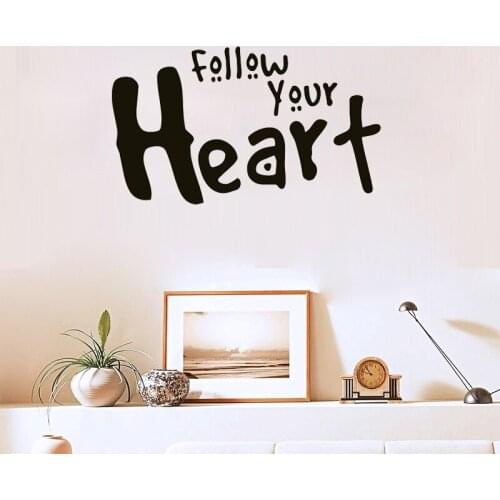 Follow Your Heart Wall Sticker Kids Children Room Decoration Home Decor Living Room Bedroom Wall Art Murals Nursery Wall Decals