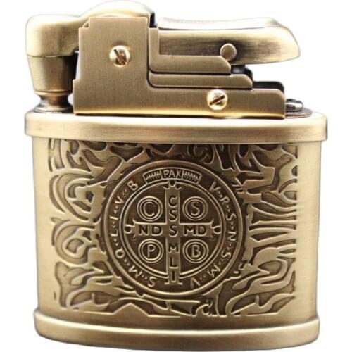 Lighter No fuel) G.HORSE Classic copper metal Konstantin oil lighter,Metal copper Gasoline lighter,Cigarette lighter