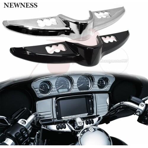Chrome Batwing Switch Panel Accent Dash For Harley Touring Electra Glides Street Glide Tri Glides FLHTCUL FLHTK 2014-2017