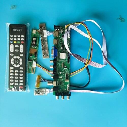Kit For LP154WU1-A1K2/LP154WU1-A1K3 TV VGA USB remote 30pin Digital HDMI Panel 1920X1200 1 CCFL LCD Controller board DVB-C DVB-T