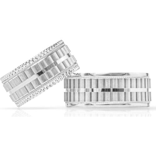 SILVERFONI 925 Sterling Real Silver Wedding Rings Set For Men And Women Luxury Jewelry Fashion Engagement Anniversary New Season