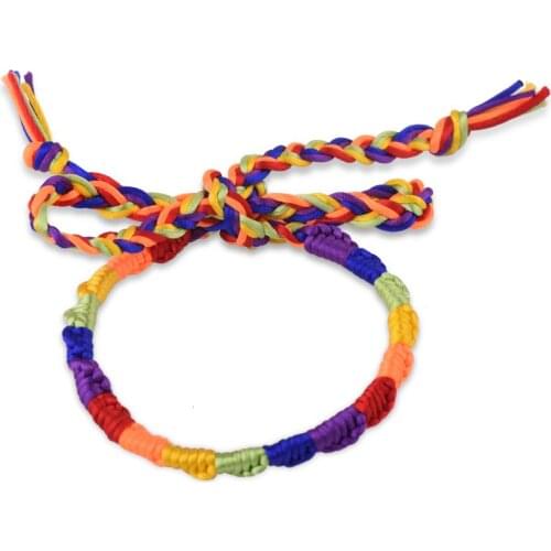 LGBT Gay Pride Bracelets Stain Rope Handmade Thread Jewelry for Fans Girls Women Rainbow Infinite Love Bow Knot Wristband