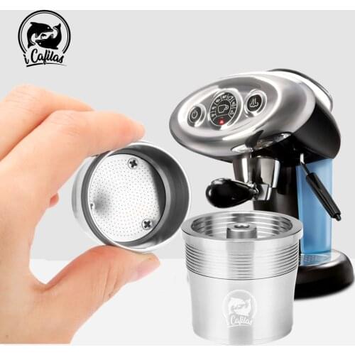 ICafilasICalifas Stainless Steel Reusable Coffee Filter Refillable Capsule Cup Pod Tamper For Illy Coffee Machine Refill