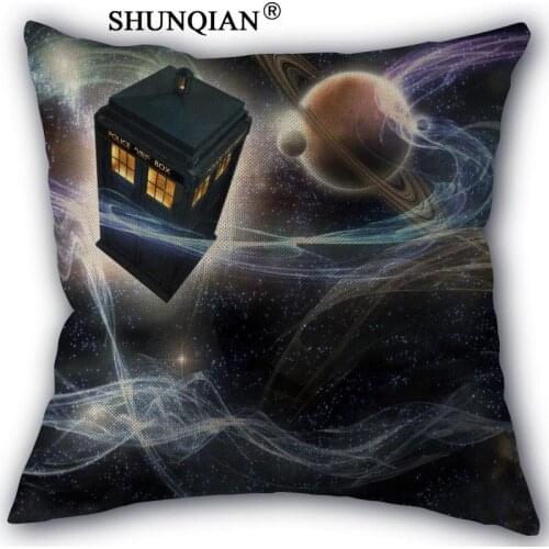 Doctor who Pillowcase Custom Cotton Linen Square Decorative Pillow Cases Cover Zippered 45x45cm one side