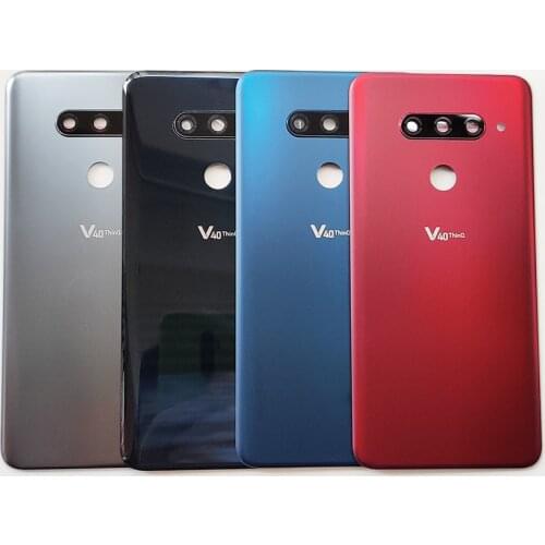 Original Rear Back Housing Door For LG V40 ThinQ LM-V405QA Glass Battery Cover V405 V405TA V405UA Back cover Replacement Parts