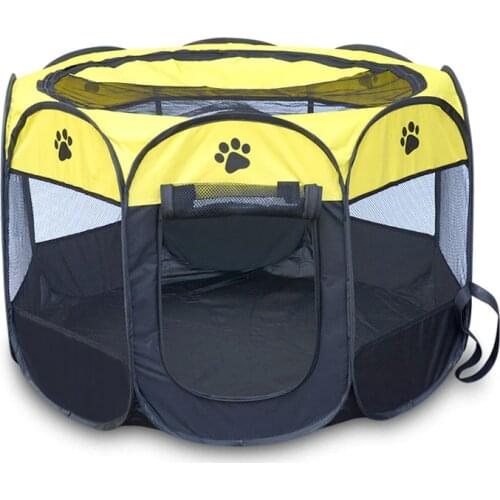 Dog Delivery Room Pet Park Portable Folding Dog House Cage Cat Tent Waterproof Grabresistant Fence Dog Octagonal Space Playpen