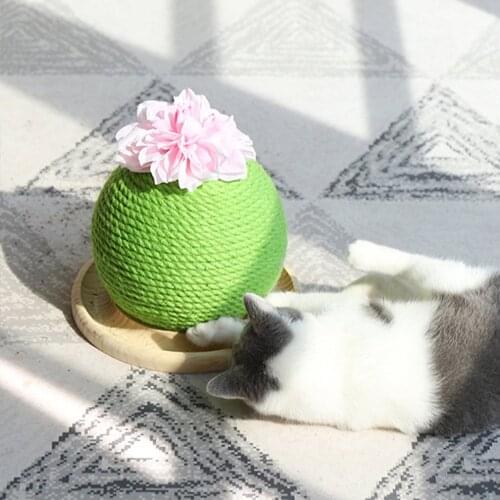 HOT Cat Scratcher Cactus ShapeCircle Track With Moving Balls Cats Interactive Toys Funny Ball Funny Pet Toy