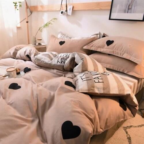 3/4pcs Simple Bedding Set for Girls Boys Luxury Duvet Cover Polyester Cotton Comforter Sets Twin King Queen Size Quilt Cover Set