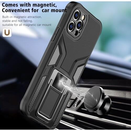 For Iphone 12 Pro Max Mini 11 Pro Max Shockproof Armor Ring Stand Bumper Case Phone Back Cover For Iphone 11 12 Mini Cases