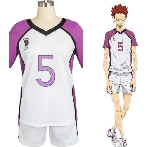 Haikyu Haikyuu Shiratorizawa Academy Satori Tendo School Uniform Cosplay Costumes NO.5 Top+Shorts