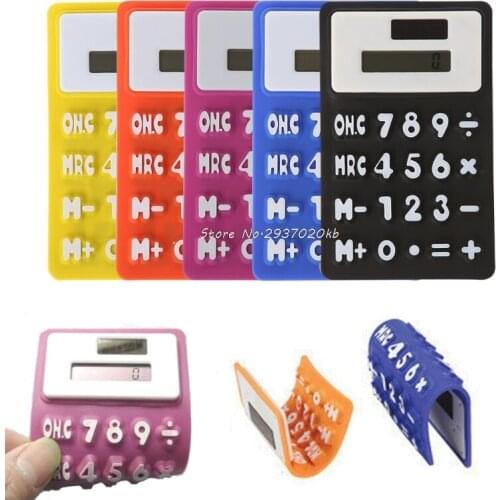 Foldable Soft Silicone Handheld Scientific Solar Calculator For School Office HULL4