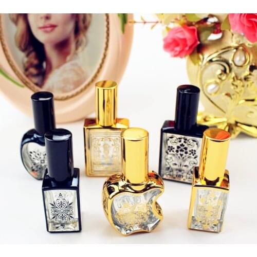 10pcs/lot High Quality 10ml 15ml Glass Perfume Bottle Empty Pump Spray Perfume Atomizer Refillable Cosmetic Bottle Gold Black